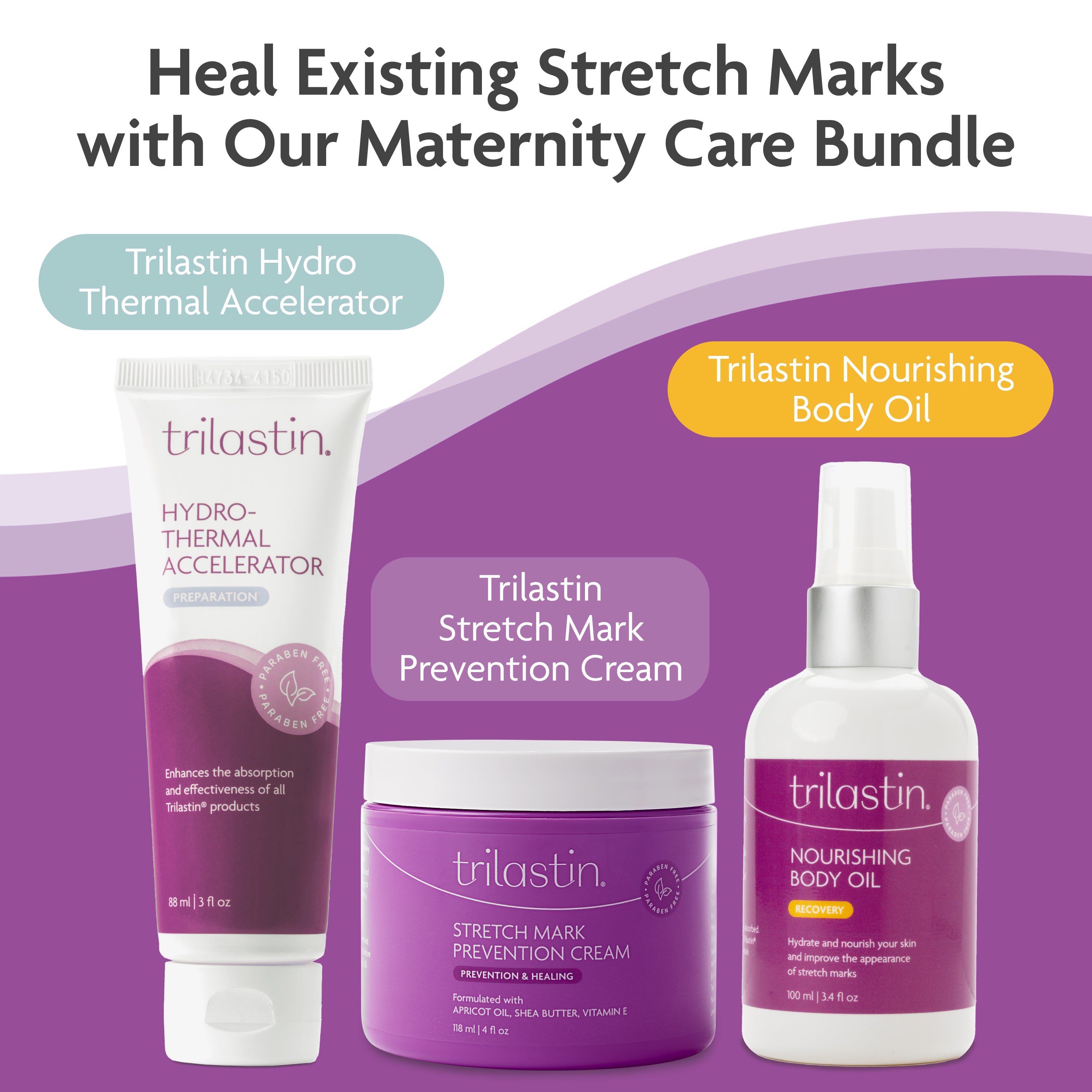 TriLASTIN Maternity Stretch Mark Prevention Cream - 2-pack