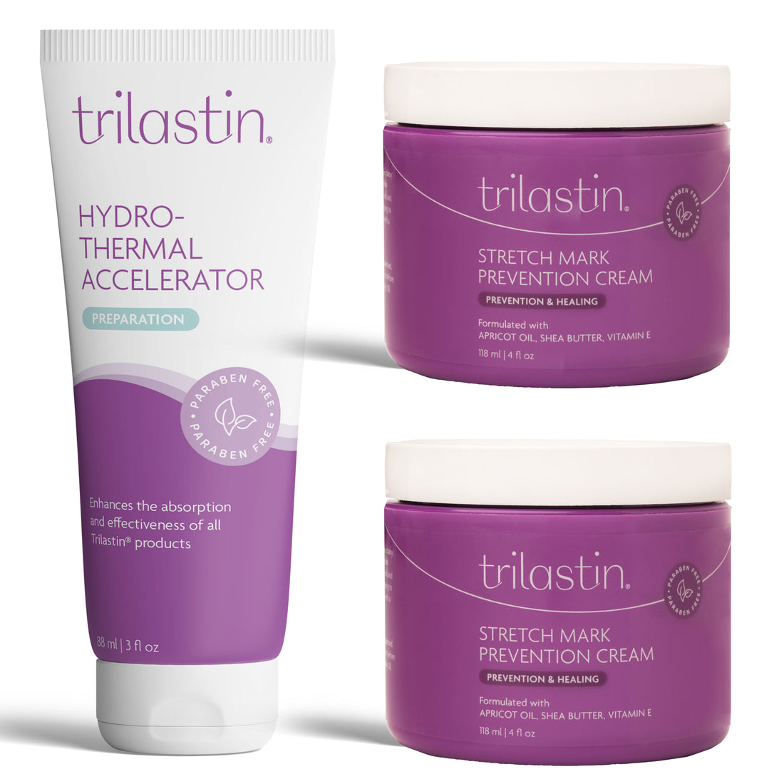 TriLASTIN Stretch Mark Prevention Hydration Duo - 2 month supply - TriLASTIN