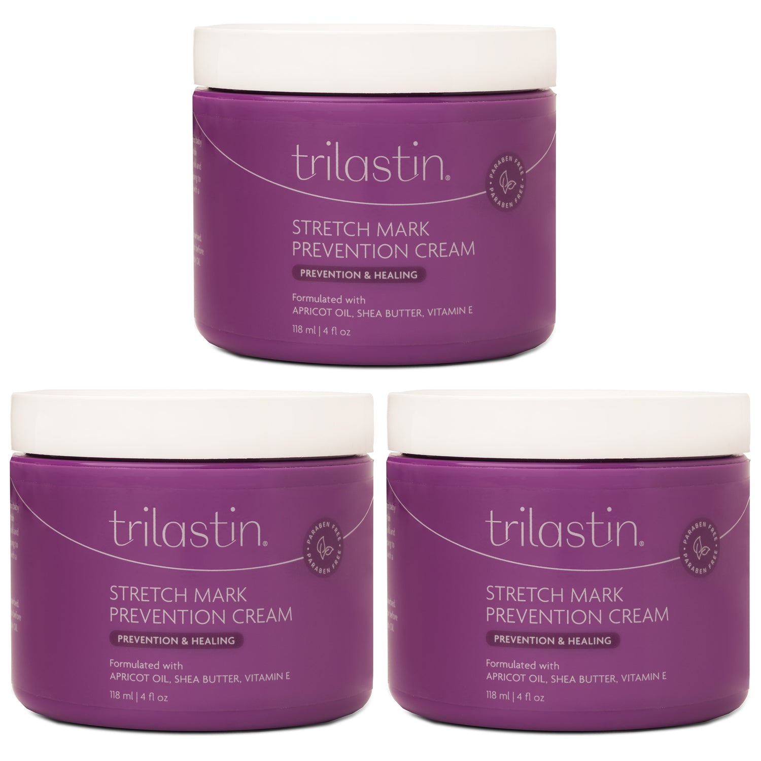 TriLASTIN Maternity Stretch Mark Prevention Cream - Trimester 3-pack