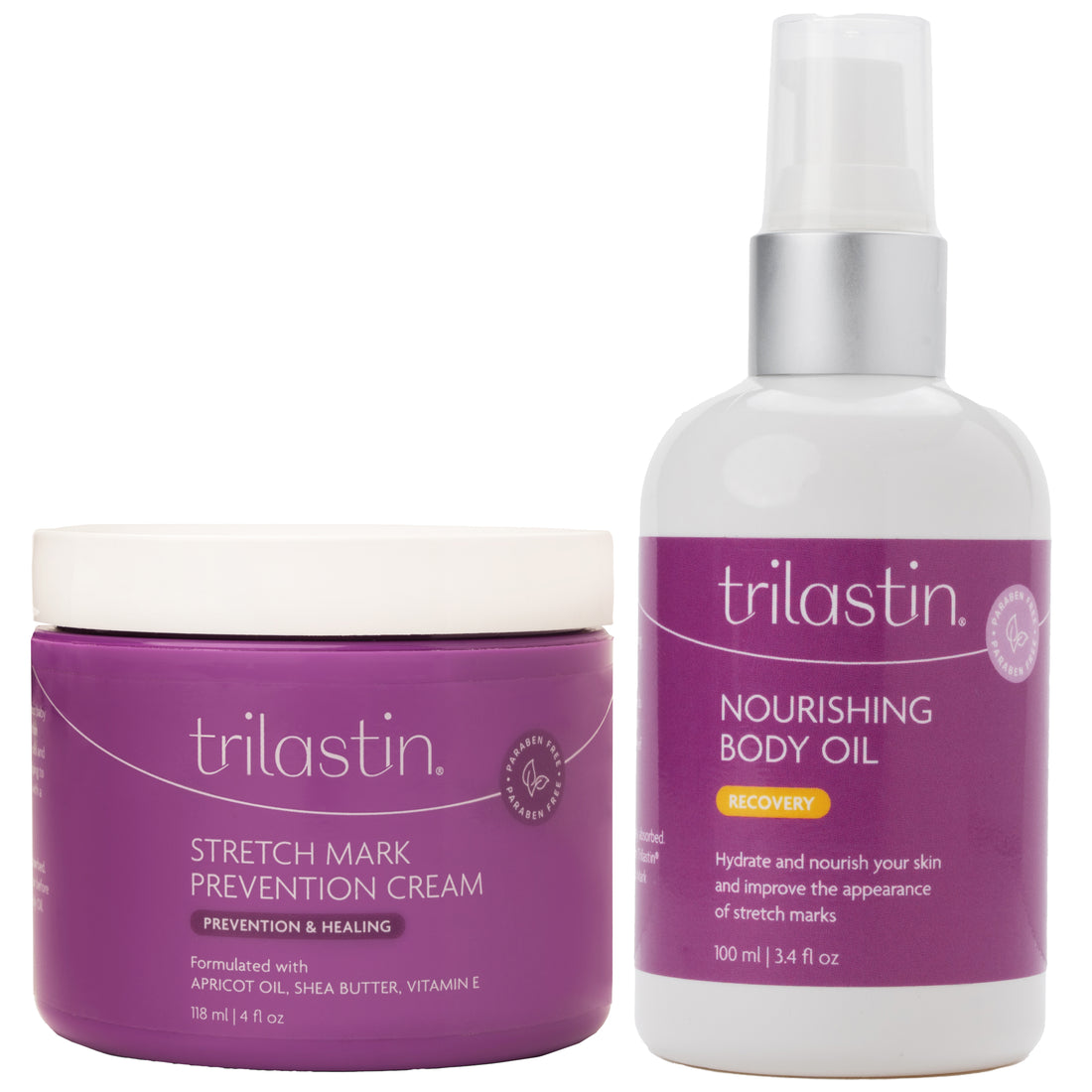 TriLASTIN Maternity Stretch Mark Prevention Duo - Cream, Oil - TriLASTIN